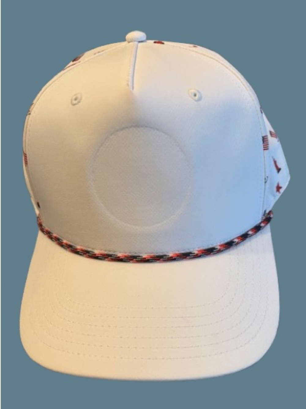 Head White Baseball Cap with Red & Black Rope Trim - Men